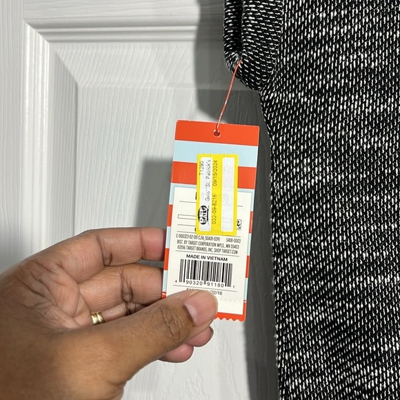 Cat & Jack Girls Dress Size Medium 7/& Black/Gray/White Short Sleeve -Tweed. NWT - Picture 5 of 5